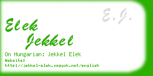 elek jekkel business card